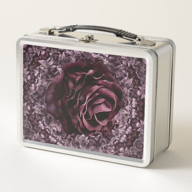 Rose Mandala  Metal Lunch Box (Front)