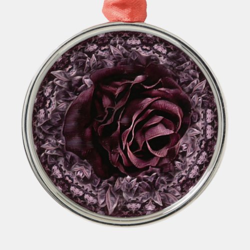 Rose Mandala  Metal Ornament