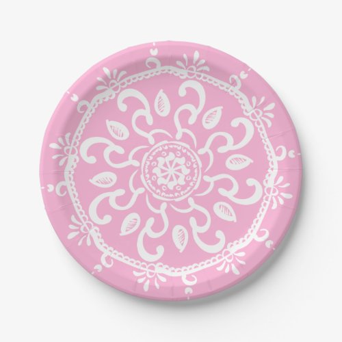 Rose Mandala Paper Plates