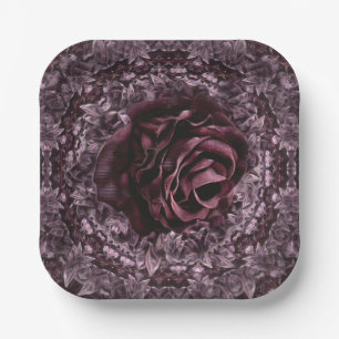 Rose Mandala Paper Plates