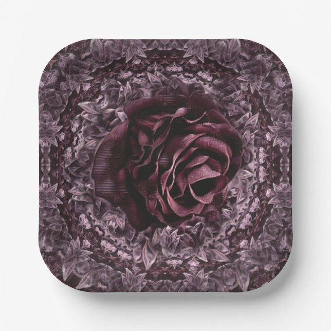 Rose Mandala  Paper Plates (Front)