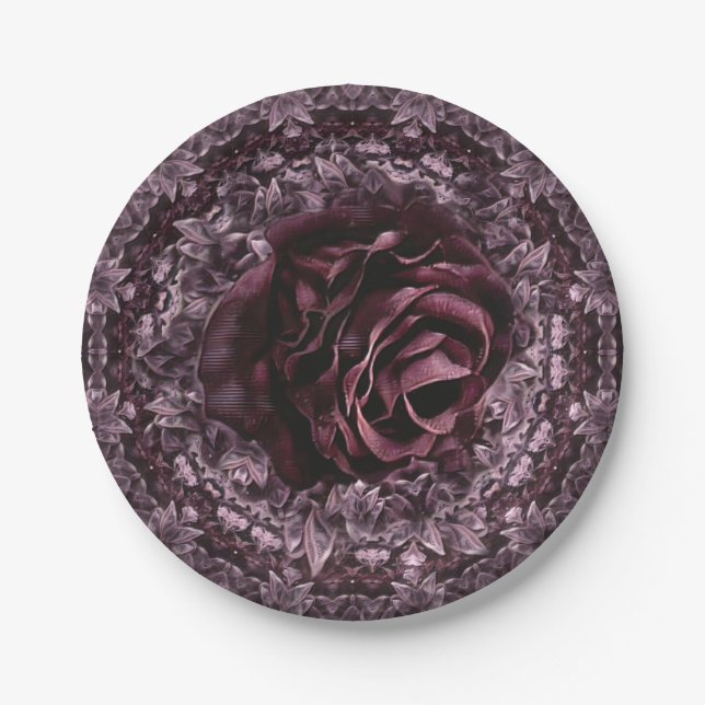 Rose Mandala  Paper Plates (Front)