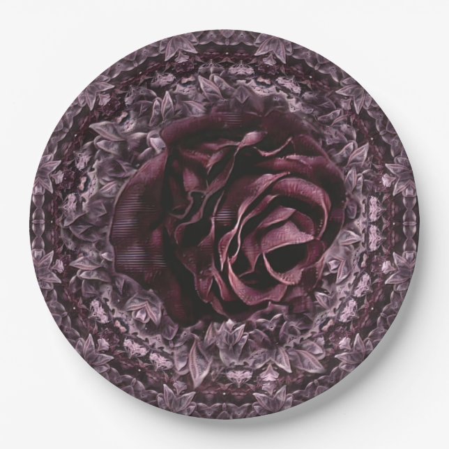 Rose Mandala  Paper Plates (Front)