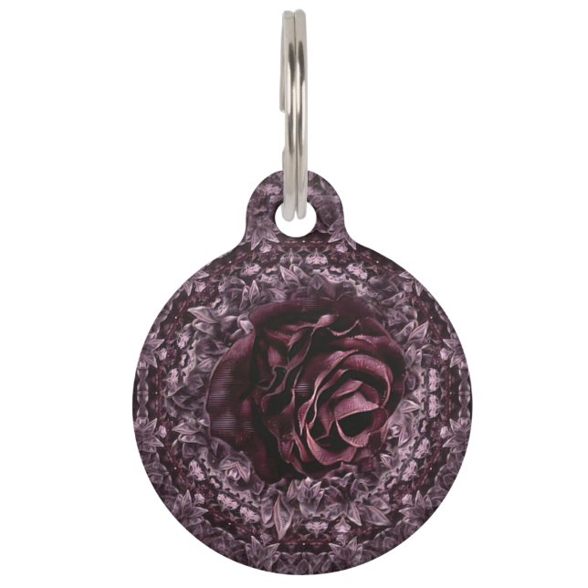 Rose Mandala  Pet ID Tag (Front)