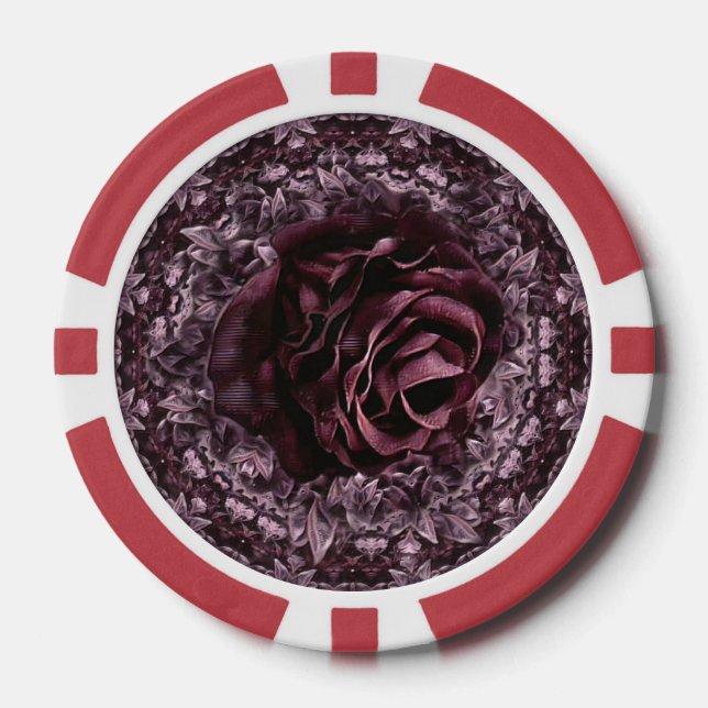Rose Mandala  Poker Chips (Front)