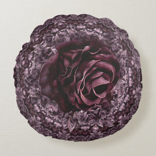 Rose Mandala  Round Pillow (Front)