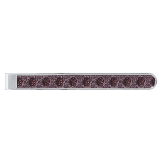 Rose Mandala  Silver Finish Tie Bar (Front)