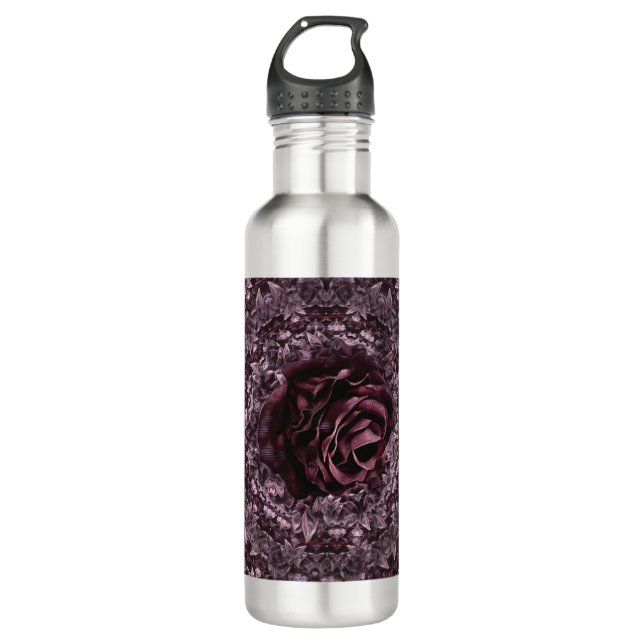Rose Mandala  Stainless Steel Water Bottle (Front)
