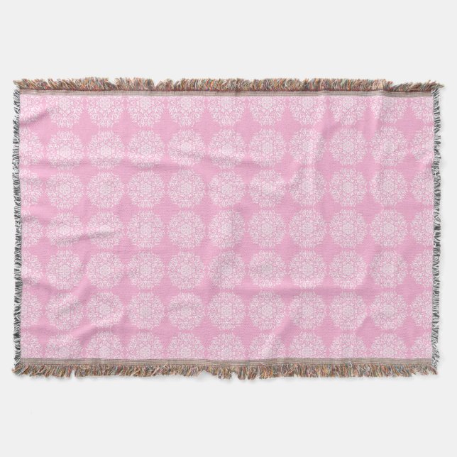 Rose Mandala Throw Blanket (Front)