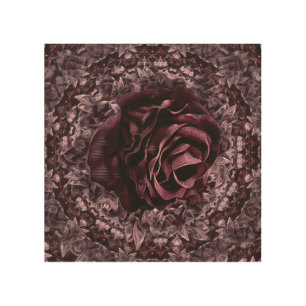Rose Mandala  Wood Wall Art