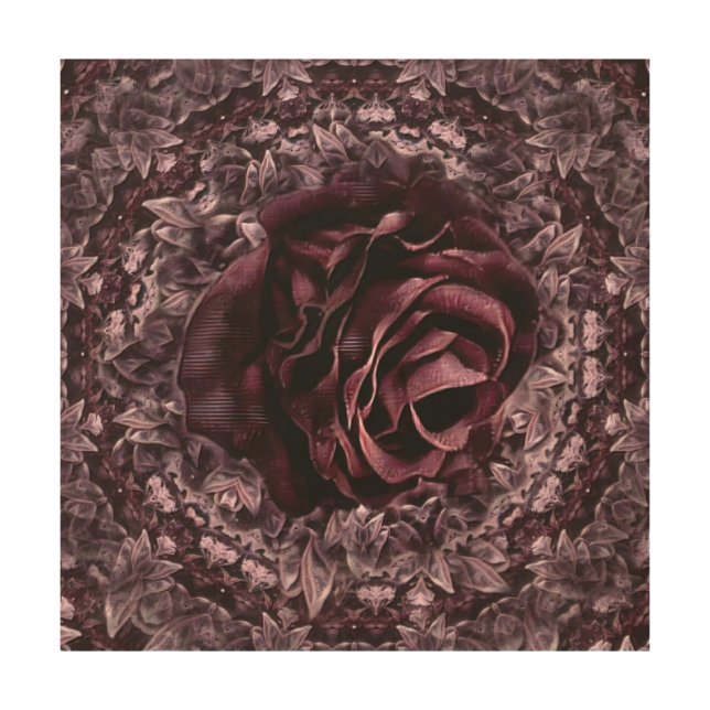 Rose Mandala  Wood Wall Art (Front)