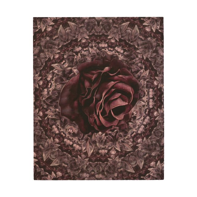 Rose Mandala  Wood Wall Art (Front)