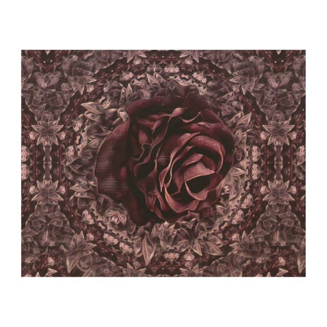 Rose Mandala  Wood Wall Art (Front)