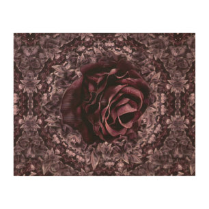Rose Mandala  Wood Wall Art