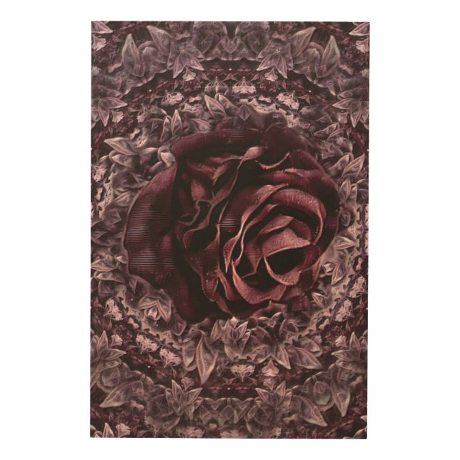 Rose Mandala  Wood Wall Art (Front)