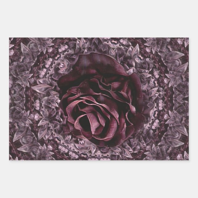 Rose Mandala  Wrapping Paper Sheets (Front)