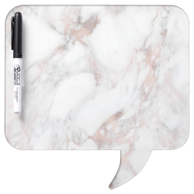 Rose Marble Background Rectangle Speech Bubble Dry Erase Board (Front)