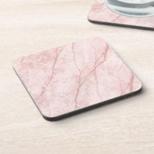 Rose Marble Organic Dusty Rose Blush  Beverage Coaster