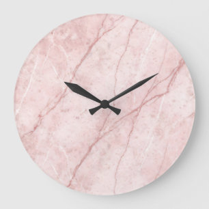 Rose Marble Organic Dusty Rose Blush Large Clock