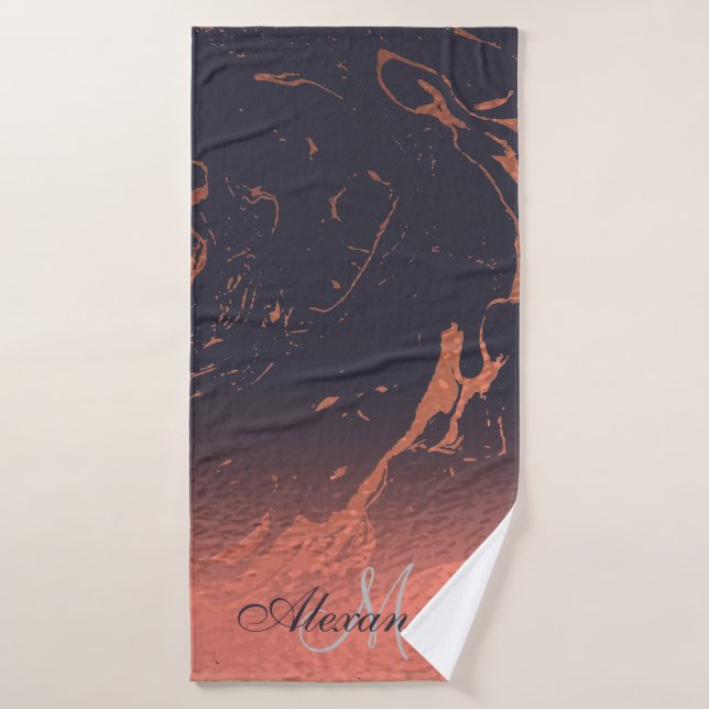 Rose Marble Texture Bath Towel Set (Bath Towel)
