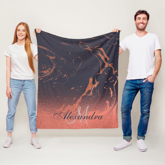Rose Marble Texture Fleece Blanket (In Situ)