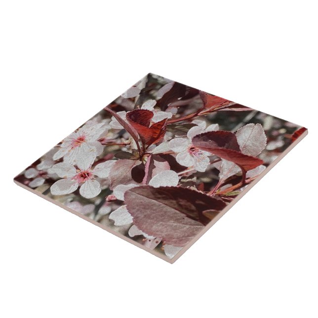 Rose Maroon Flora Ceramic Tile (Side)