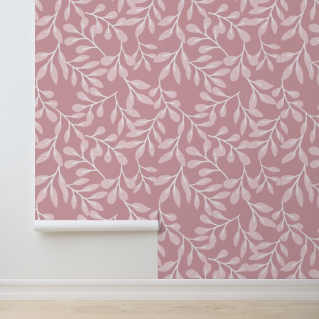 Rose Mauve Leafy Design