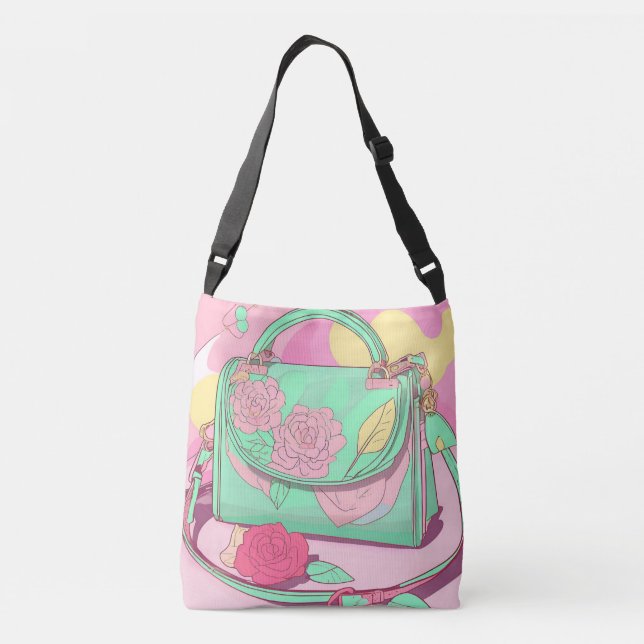 Rose Me a Purse AI art  Crossbody Bag (Back)