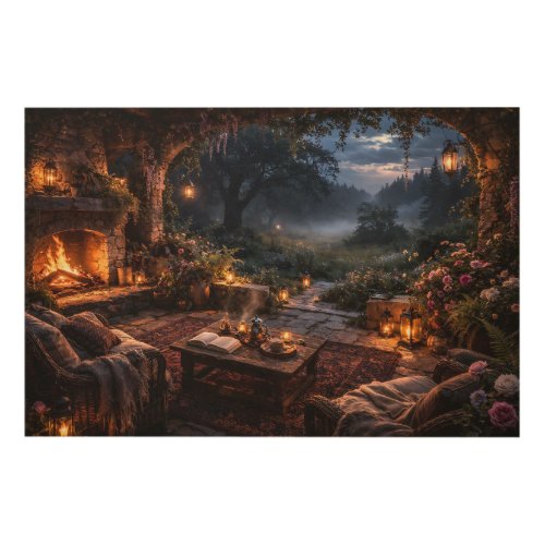 Rose Meadow Hearth Terrace Wood Wall Art