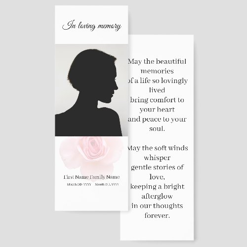 Rose memorial bookmarks