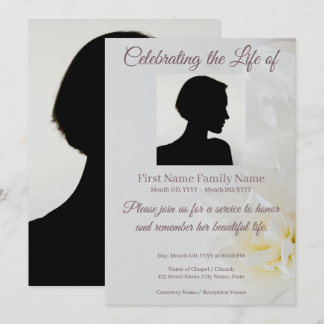 Rose memorial invitation