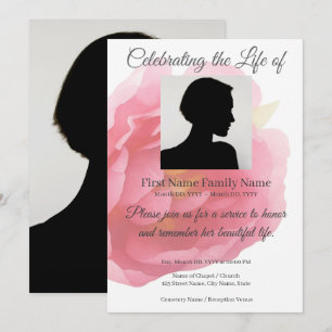 Rose memorial invitation