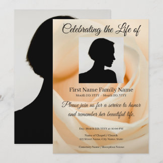 Rose memorial invitation