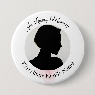Rose memorial photo button