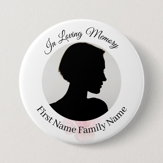Rose memorial photo button (Front)