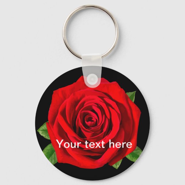 Rose Message Text Keychain (Front)
