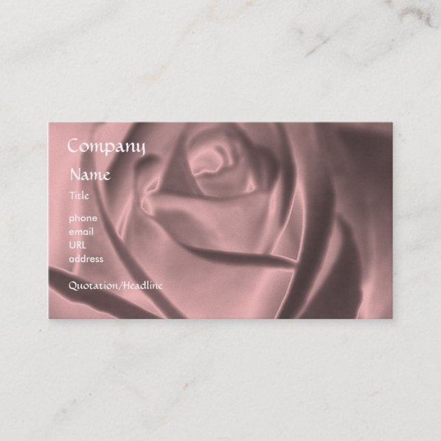 Rose - Metallic Rose - business card template (Front)