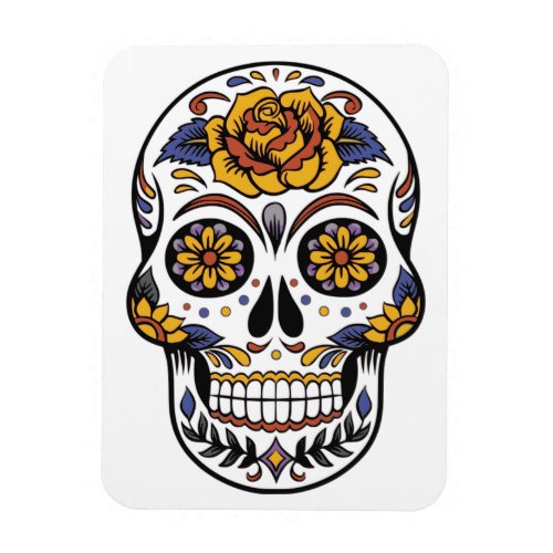 Rose Mexican Sugar Skull Day of the Dead Magnet