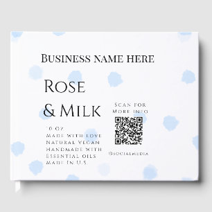 Rose milk handmade soap business QR code add detai Foil Guest Book