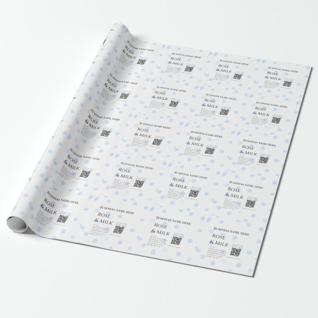Rose milk handmade soap business QR code add detai Wrapping Paper (Unrolled)