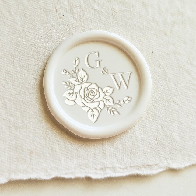 Rose Minimalist Monogram Wax Seal Stamp (Creator Uploaded)