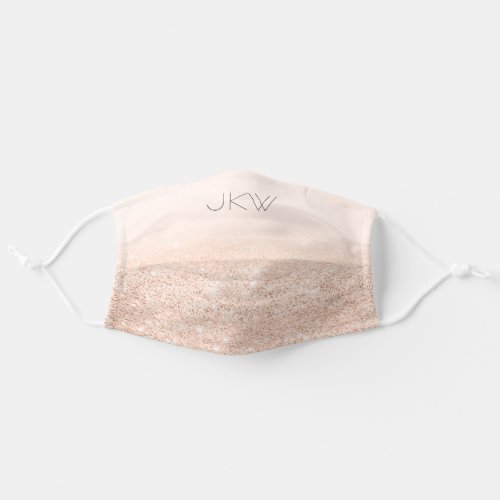 Rose Monogram Name GLITTER Pastel Covid_19 Adult Cloth Face Mask