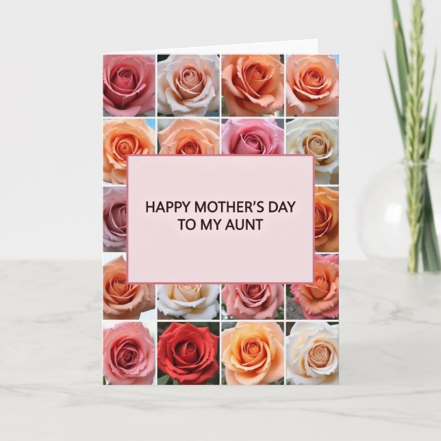 Rose Mosaic Aunt Mothers Day Card (Front)