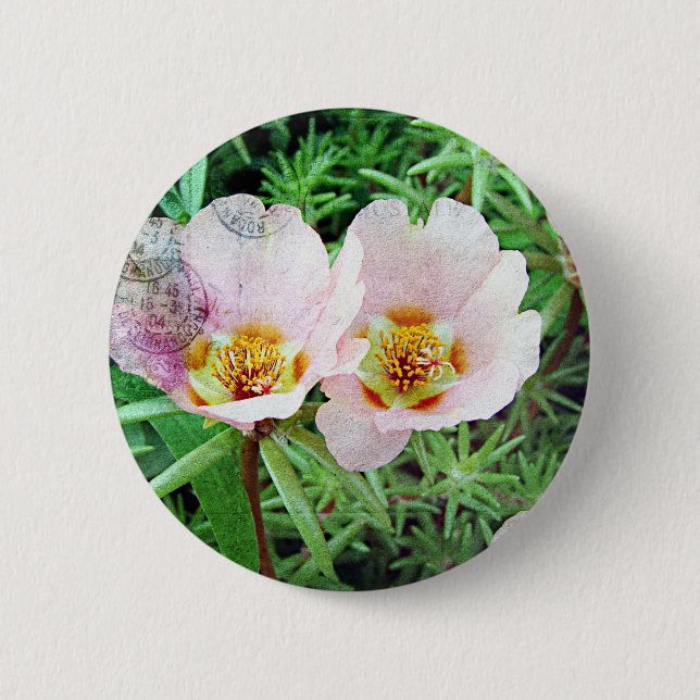 Rose Moss Flowers Button (Front)