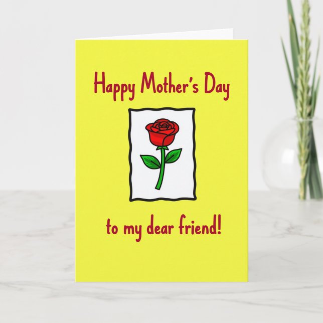 Rose Mothers Day Friend Card (Front)