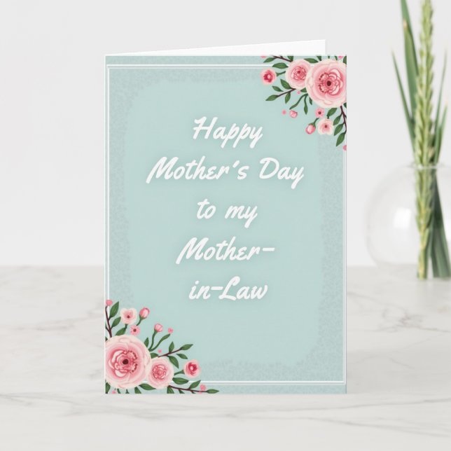 Rose Mothers Day In Law Card (Front)