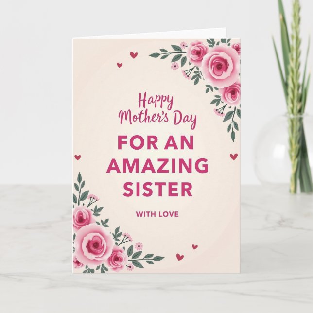 Rose Mothers Day Sister Card (Front)