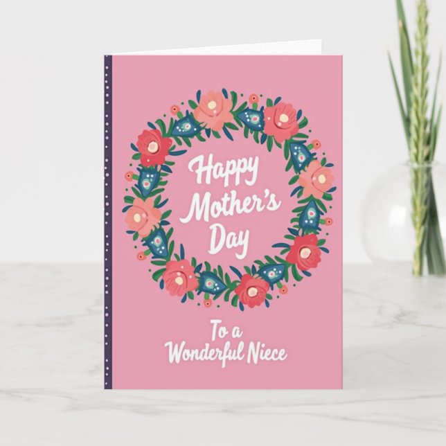 Rose Mothers Day Wreath Card (Front)