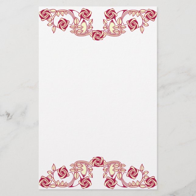 Rose Motif Stationery (Front)