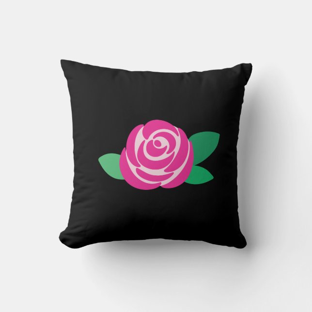 Rose Motif Throw Pillow (Front)